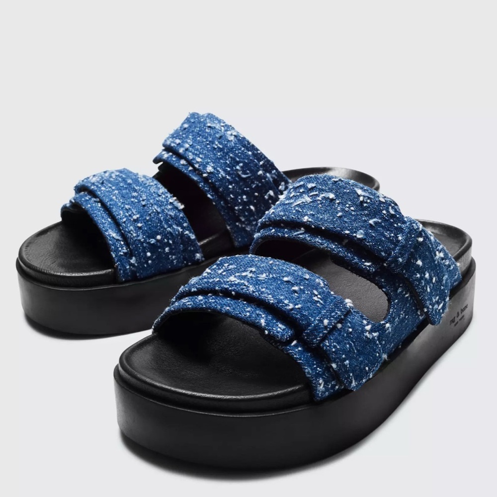 rag & bone Blue and Black Platform Sandals